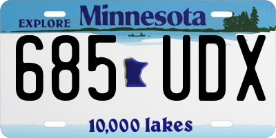 MN license plate 685UDX