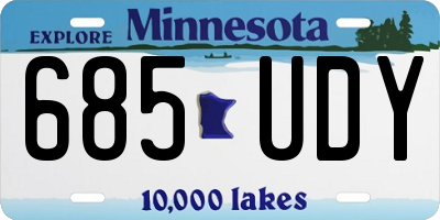 MN license plate 685UDY