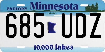 MN license plate 685UDZ