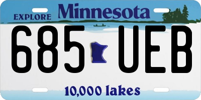 MN license plate 685UEB