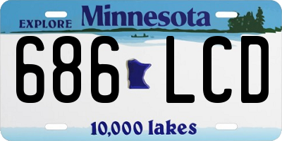MN license plate 686LCD