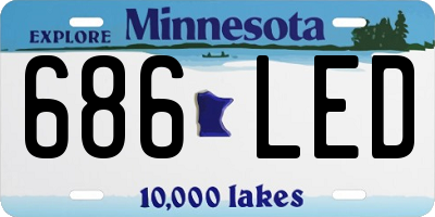MN license plate 686LED