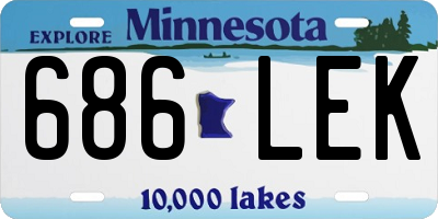 MN license plate 686LEK