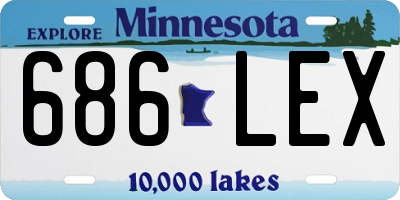 MN license plate 686LEX