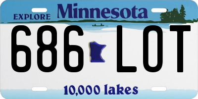 MN license plate 686LOT