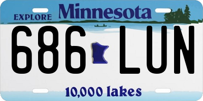 MN license plate 686LUN