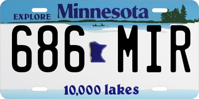 MN license plate 686MIR