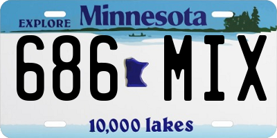 MN license plate 686MIX