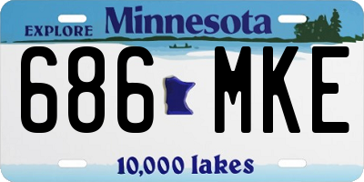 MN license plate 686MKE