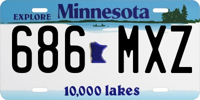 MN license plate 686MXZ