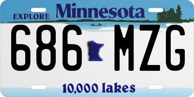 MN license plate 686MZG