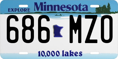 MN license plate 686MZO