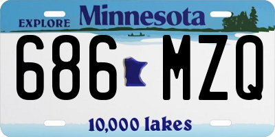 MN license plate 686MZQ