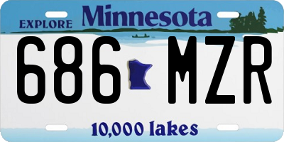 MN license plate 686MZR