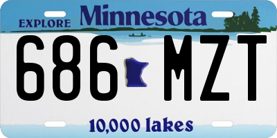 MN license plate 686MZT