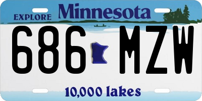 MN license plate 686MZW