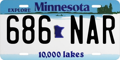 MN license plate 686NAR