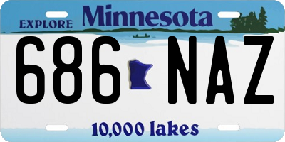 MN license plate 686NAZ