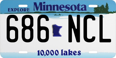 MN license plate 686NCL