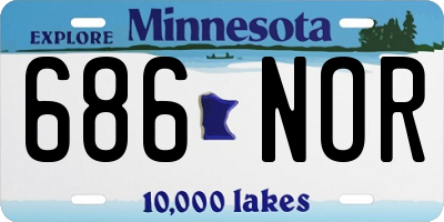 MN license plate 686NOR