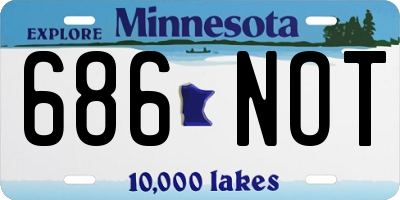 MN license plate 686NOT
