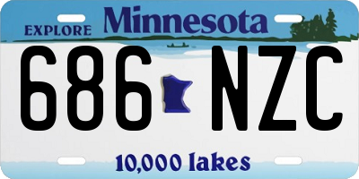 MN license plate 686NZC