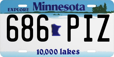 MN license plate 686PIZ
