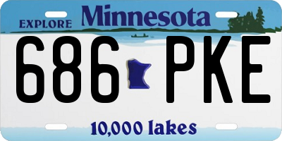 MN license plate 686PKE