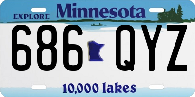 MN license plate 686QYZ