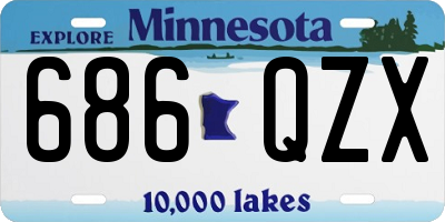 MN license plate 686QZX