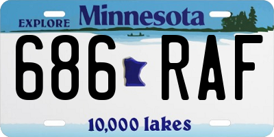 MN license plate 686RAF