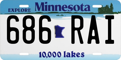 MN license plate 686RAI