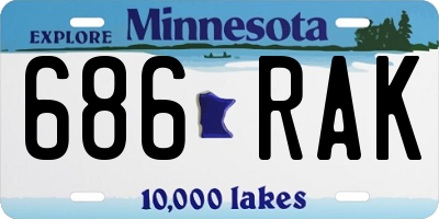 MN license plate 686RAK