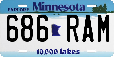 MN license plate 686RAM