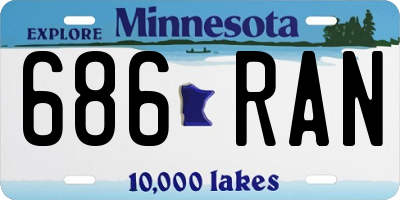 MN license plate 686RAN