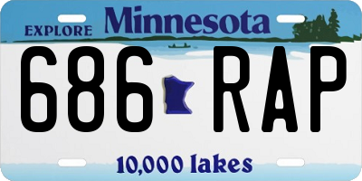 MN license plate 686RAP