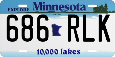 MN license plate 686RLK