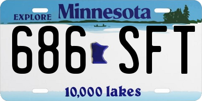 MN license plate 686SFT