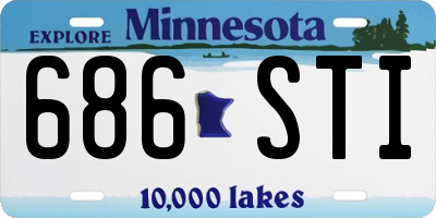 MN license plate 686STI