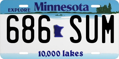 MN license plate 686SUM