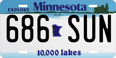 MN license plate 686SUN