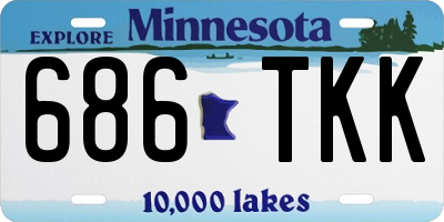 MN license plate 686TKK