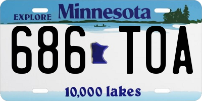 MN license plate 686TOA