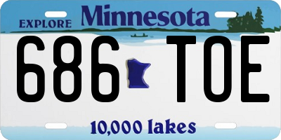 MN license plate 686TOE