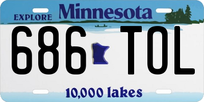 MN license plate 686TOL