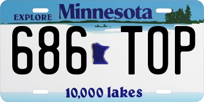 MN license plate 686TOP