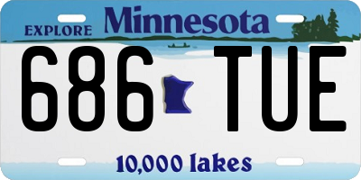 MN license plate 686TUE