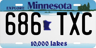 MN license plate 686TXC