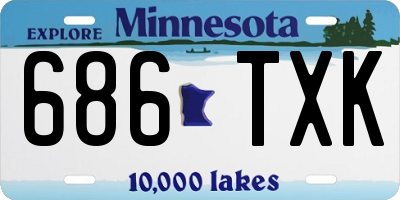 MN license plate 686TXK