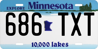 MN license plate 686TXT